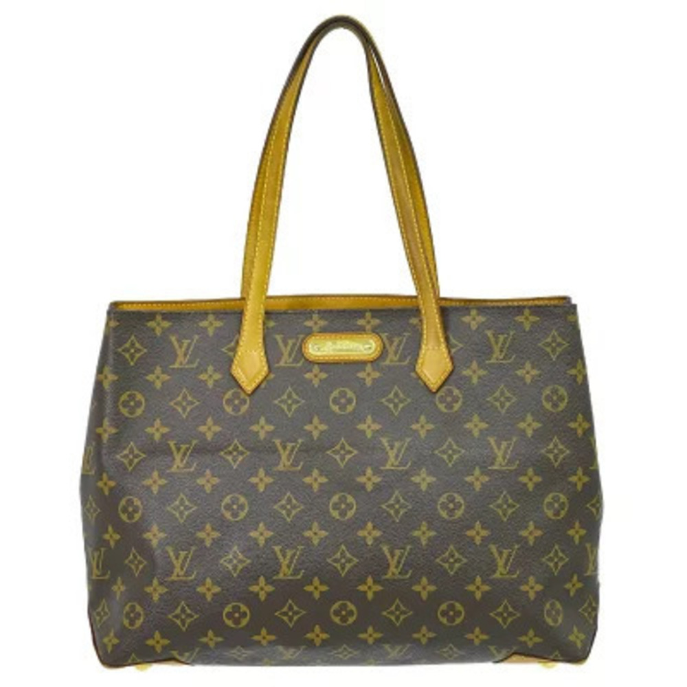 Louis Vuitton LV Wilshire Monogram Tote Bag Canvas Leather Brown